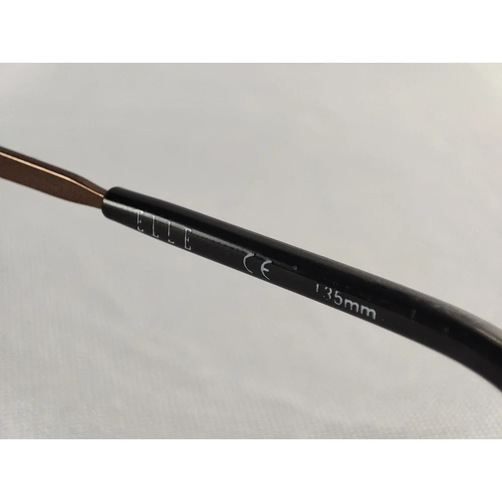 ELLE EL13430‎ BR Womens Eyeglasses Frame Brown Metal Semi-Rimless 50-19-135